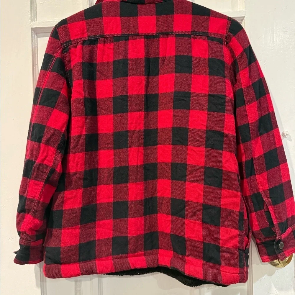 Tommy Bahama Red and Black Plaid Shirt Jacket